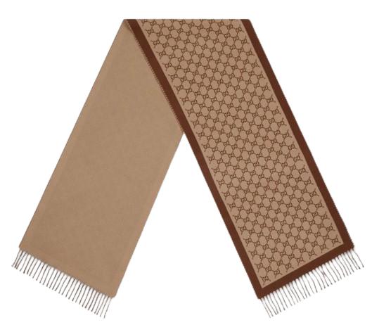 26SS 구찌 울 자카드 스카프 835534 3G2009865 Brown - GUCCI