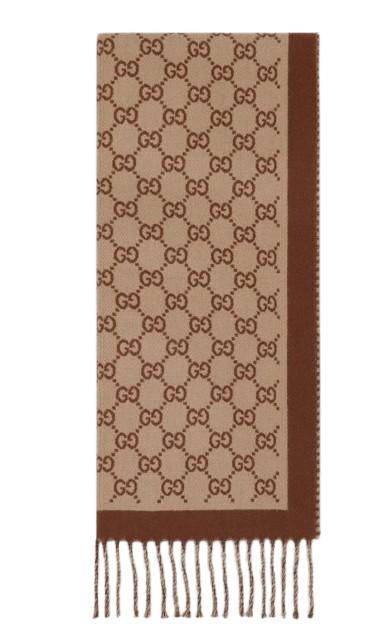 26SS 구찌 울 자카드 스카프 835534 3G2009865 Brown