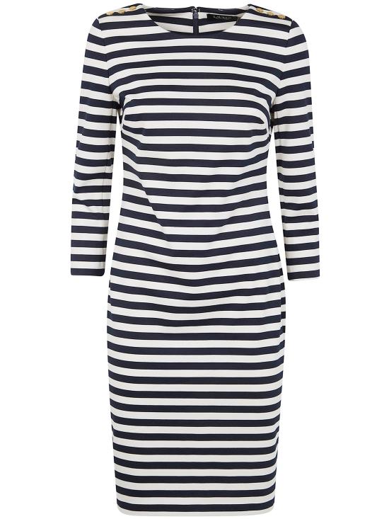 26SS 랄프 로렌 숏 원피스 200P03678001 LAUREN NAVY MASCARPONE CREAM