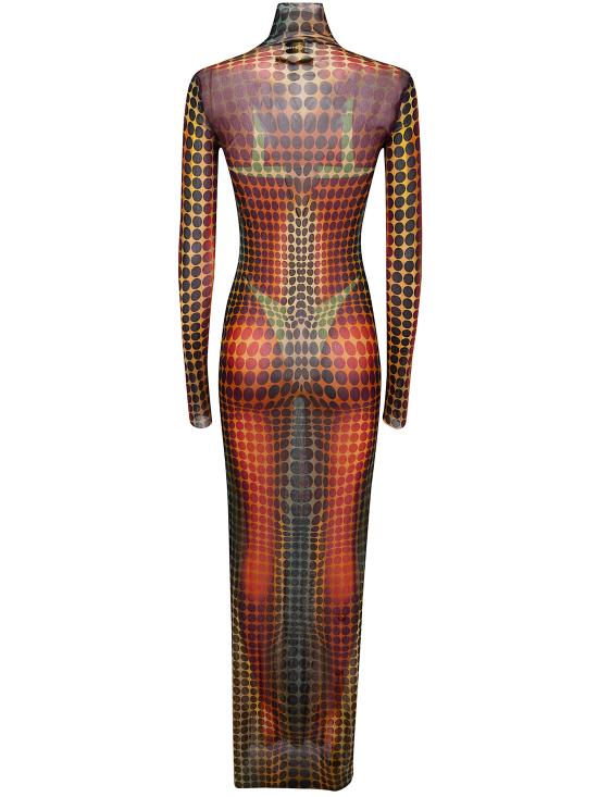 26SS 장 폴 고티에 롱 원피스 26 01 W DR131 M018P 155060 ORANGE BLUE BROWN - JEAN PAUL GAULTIER