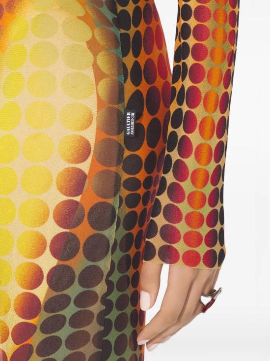 26SS 장 폴 고티에 롱 원피스 26 01 W DR131 M018P 155060 ORANGE BLUE BROWN - JEAN PAUL GAULTIER