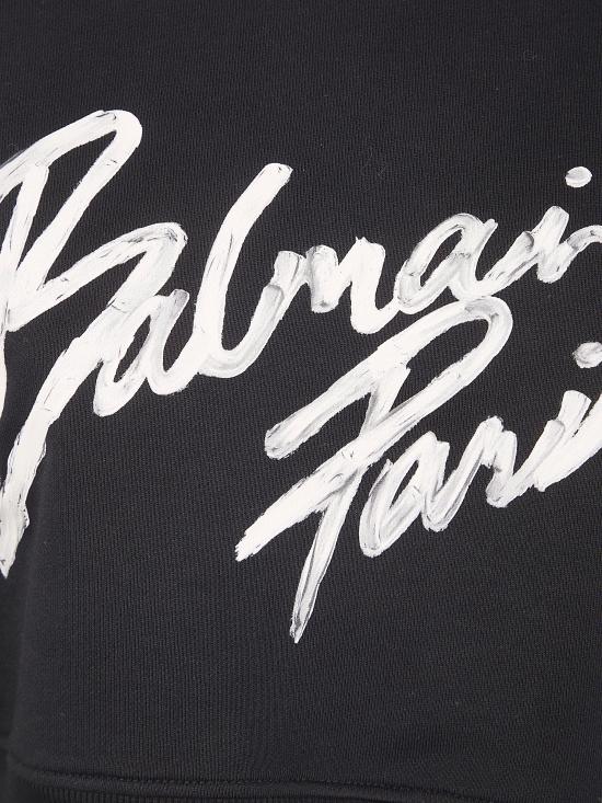 26SS 발망 긴팔 티셔츠 GF1JO080BD41 EAB BLACK WHITE - BALMAIN