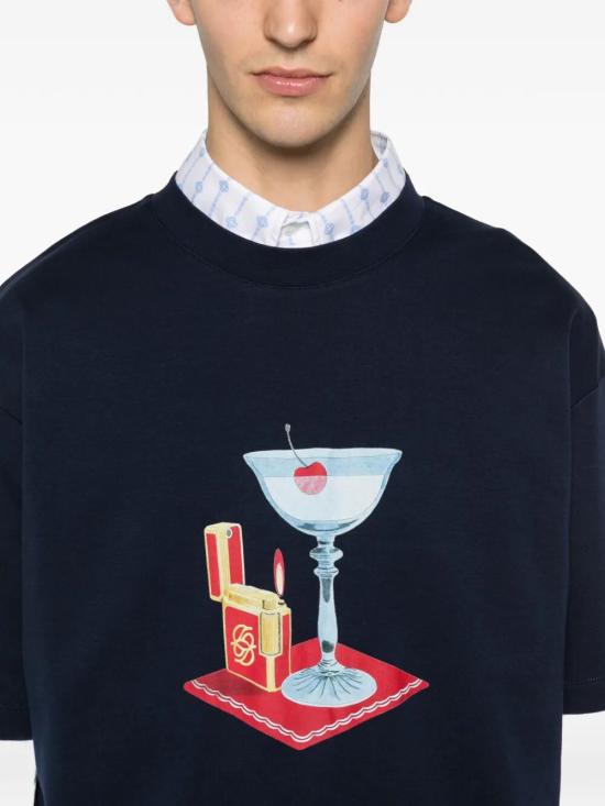 26SS 드롤드무슈 반팔 티셔츠 J TS291 CO002 NAVY - DROLE DE MONSIEUR