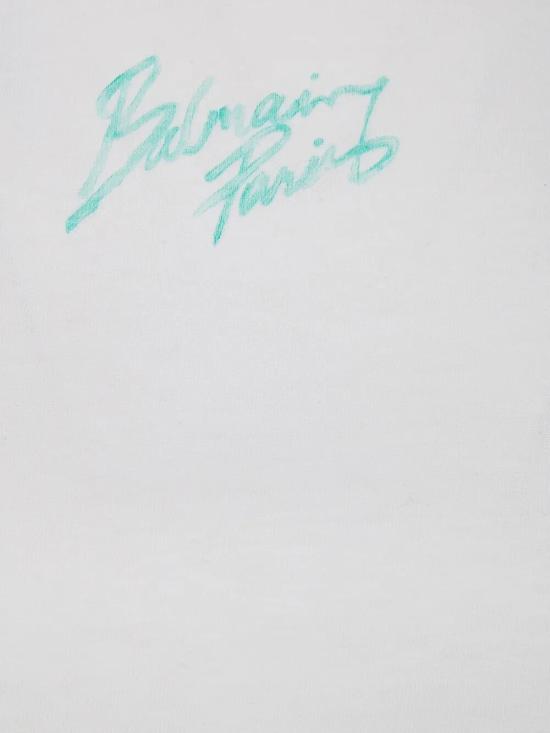 26SS 발망 반팔 티셔츠 GF1EE005BD40 GXF WHITE LIGHT GREEN - BALMAIN