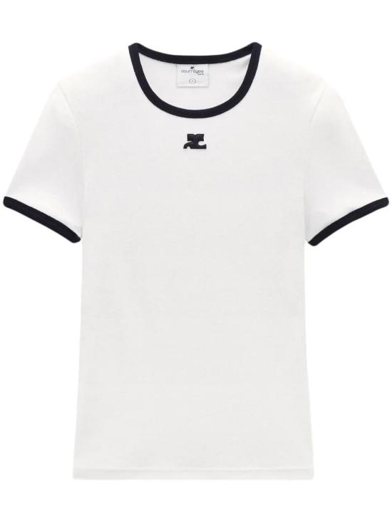 26SS 쿠레쥬 반팔 티셔츠 VESJTS017JS0070 098 0098 HERITAGE WHITE BLACK