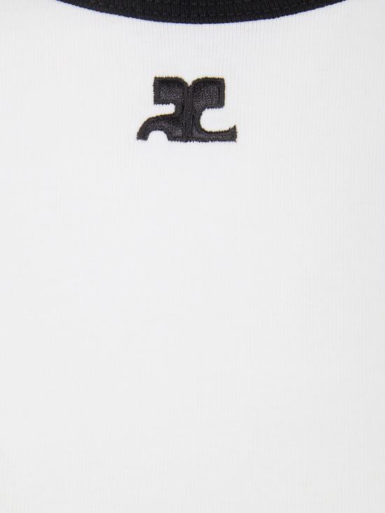 26SS 쿠레쥬 반팔 티셔츠 VESJTS017JS0070 098 0098 HERITAGE WHITE BLACK - COURREGES