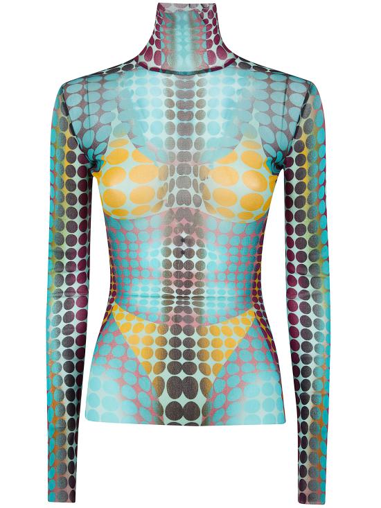 26SS 장 폴 고티에 긴팔 티셔츠 26 01 W TO445 M018P 502710 BLUE PURPLE YELLOW - JEAN PAUL GAULTIER