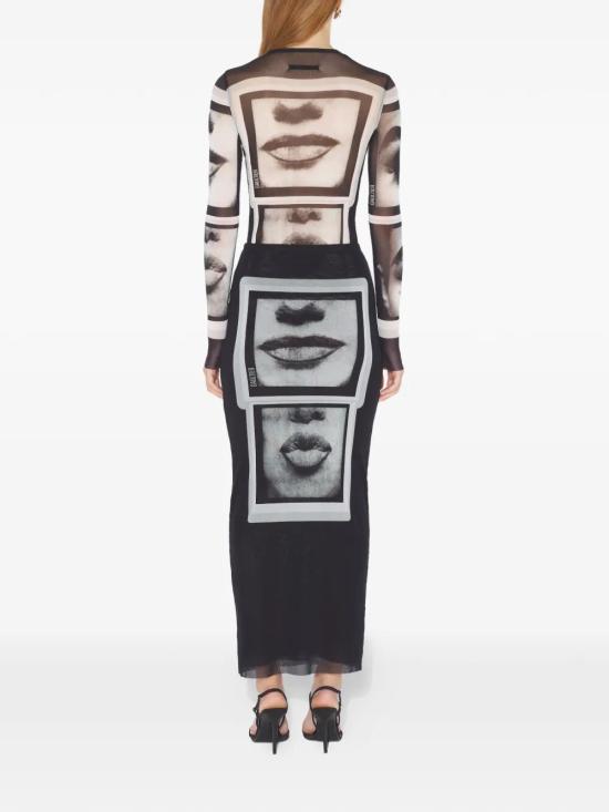 26SS 장 폴 고티에 롱 원피스 26 01 W SK042 M021P 000201 BLACK GREY WHITE - JEAN PAUL GAULTIER