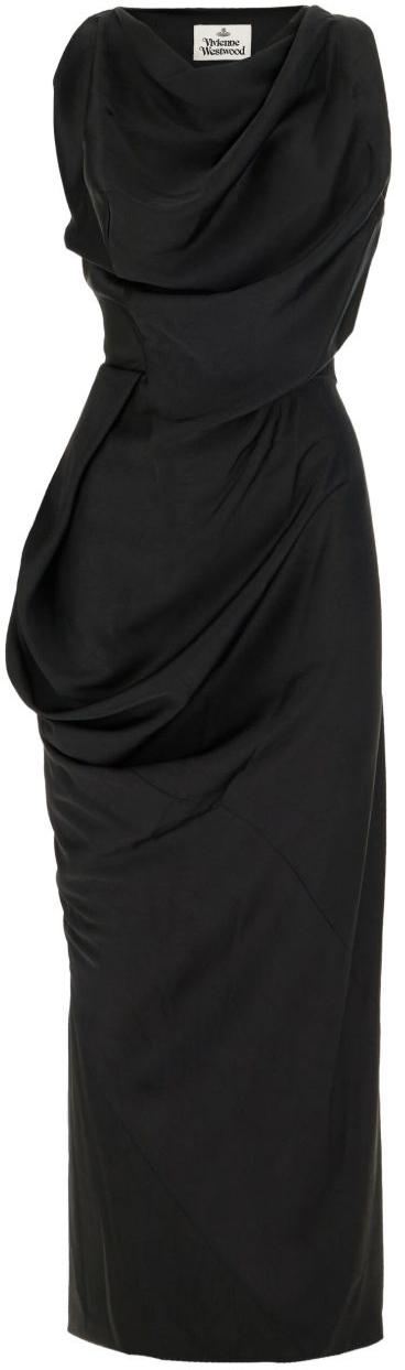 25FW 비비안웨스트우드 미디 원피스 110103A5W01ADN401 BLACK