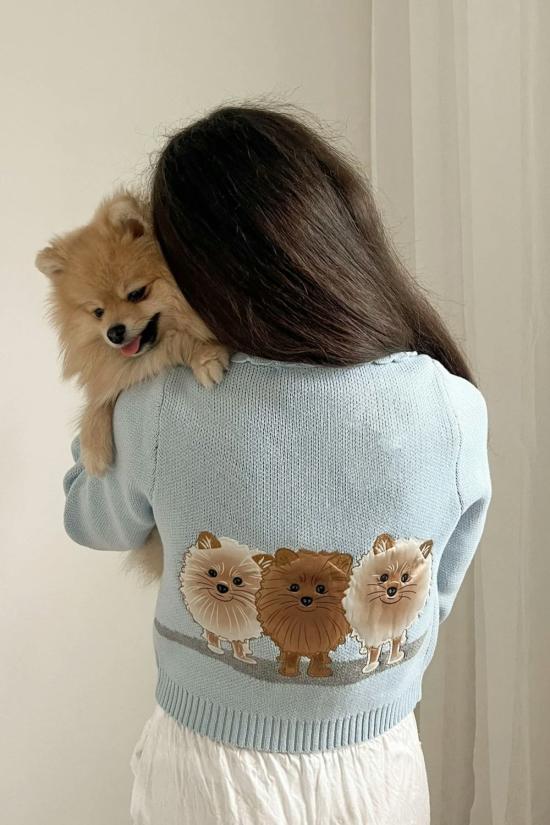  하우스오브써니 가디건 써니 폼폼 트리퍼 스카이 블루 하우스 - HOUSE OF SUNNY