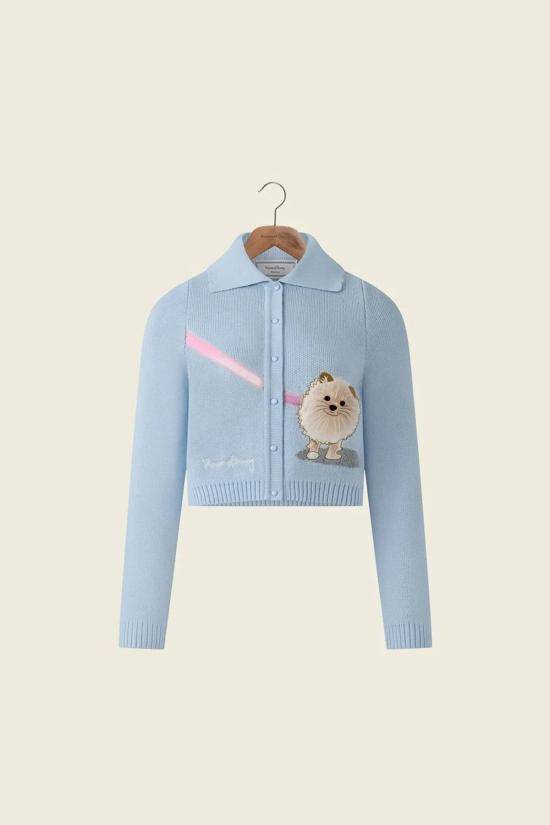  하우스오브써니 가디건 써니 폼폼 트리퍼 스카이 블루 하우스 - HOUSE OF SUNNY