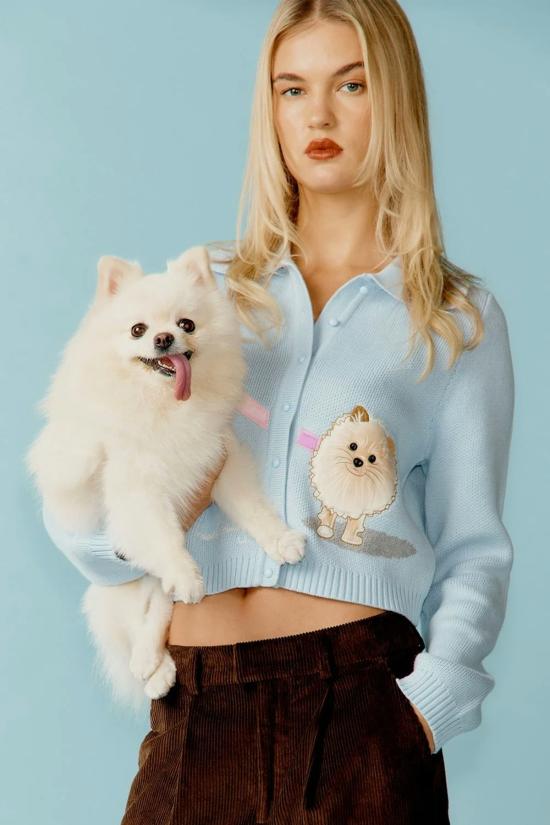  하우스오브써니 가디건 써니 폼폼 트리퍼 스카이 블루 하우스