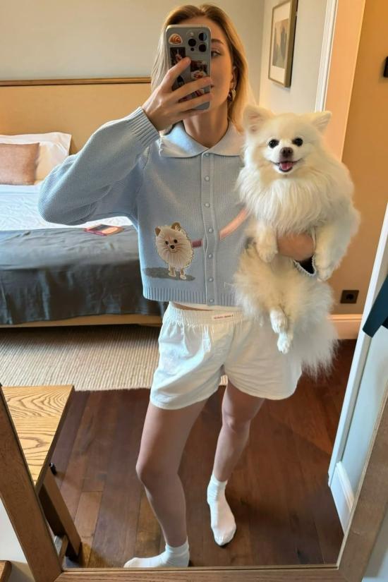  하우스오브써니 가디건 써니 폼폼 트리퍼 스카이 블루 하우스 - HOUSE OF SUNNY