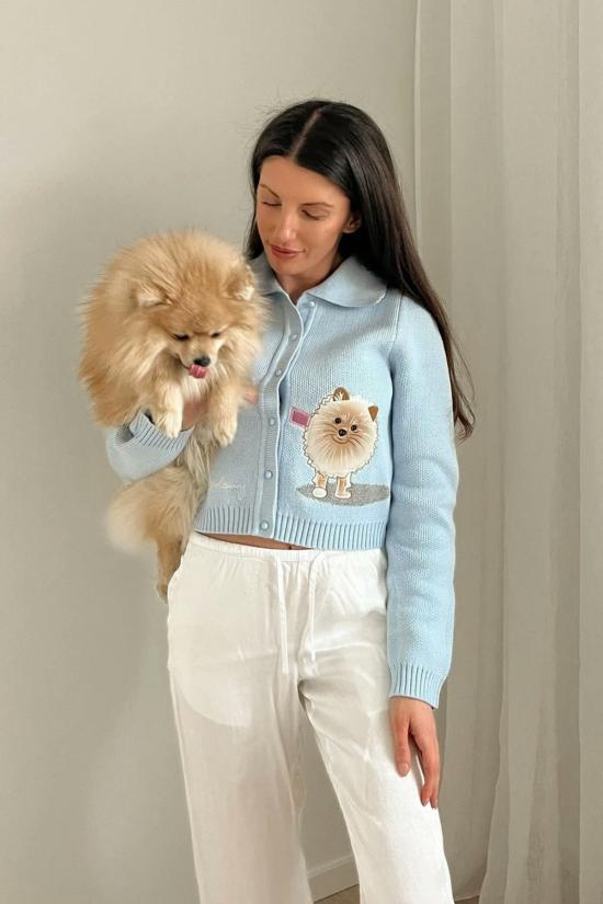  하우스오브써니 가디건 써니 폼폼 트리퍼 스카이 블루 하우스 - HOUSE OF SUNNY