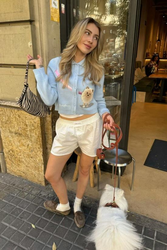  하우스오브써니 가디건 써니 폼폼 트리퍼 스카이 블루 하우스 - HOUSE OF SUNNY