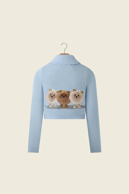  하우스오브써니 가디건 써니 폼폼 트리퍼 스카이 블루 하우스 - HOUSE OF SUNNY