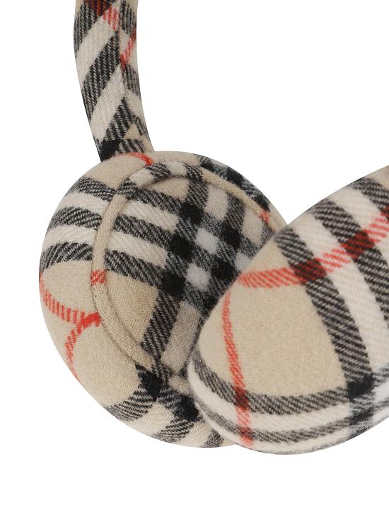 25FW 버버리 체크 울 캐시미어 이어머프 8114031 B9368 SAND IP CHECK NUDE NEUTRALS - BURBERRY