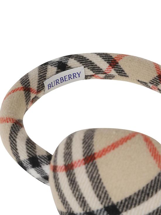 25FW 버버리 체크 울 캐시미어 이어머프 8114031 B9368 SAND IP CHECK NUDE NEUTRALS - BURBERRY