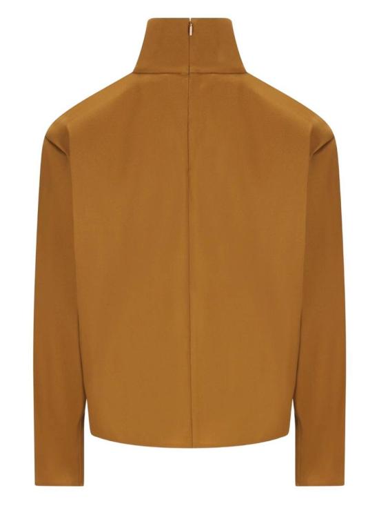 25FW 생로랑 실크 블렌드 탑  845857Y5J956247 OCRE - SAINT LAURENT