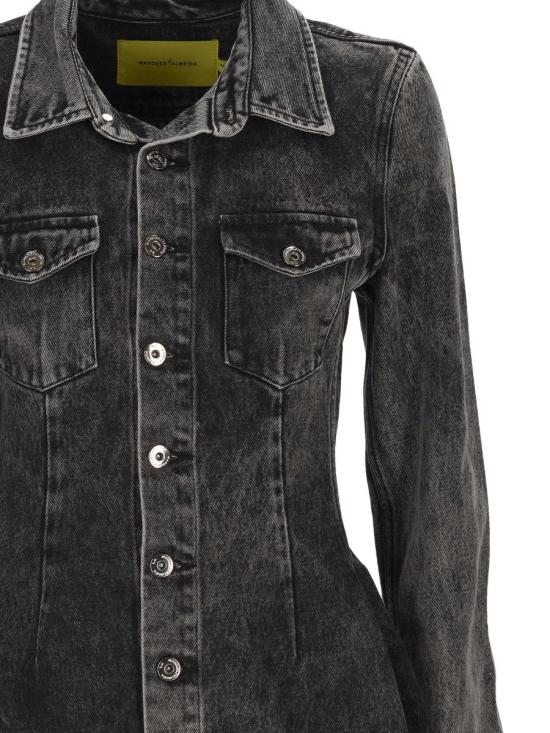 25FW 마르케스 알메이다 미디 원피스 AW25DR0508DNMBKABLACK ACID WASH - MARQUES ALMEIDA