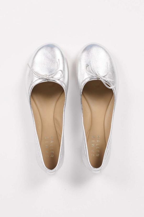  제이미 할러 플랫 슈즈 발레 슬리퍼 실버 - JAMIE HALLER