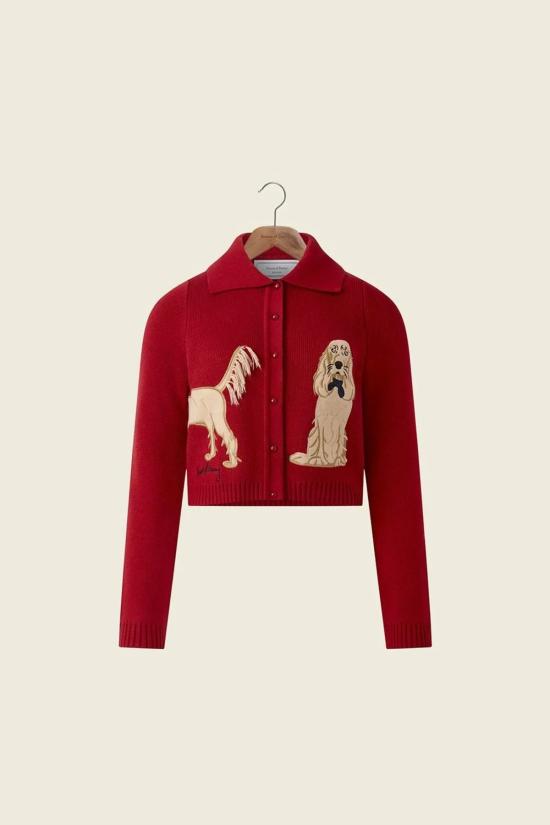  하우스오브써니 가디건 써니 하우스 오브 더 레이디 트리퍼 루비 레드 - HOUSE OF SUNNY