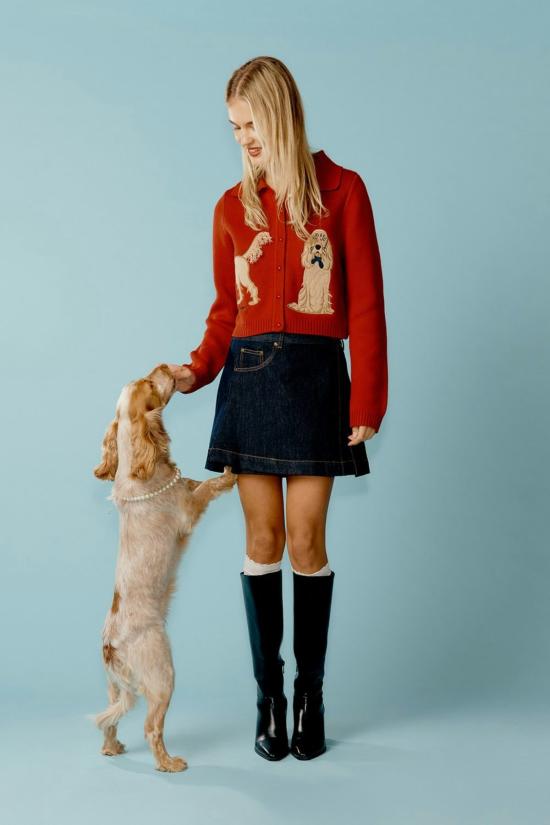  하우스오브써니 가디건 써니 하우스 오브 더 레이디 트리퍼 루비 레드