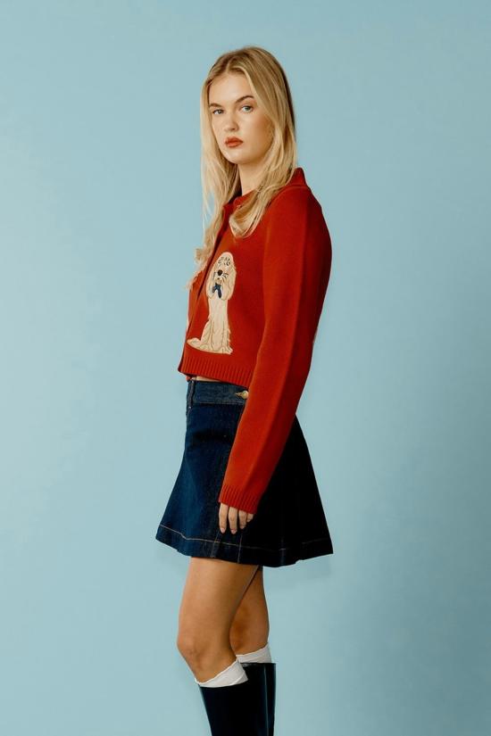  하우스오브써니 가디건 써니 하우스 오브 더 레이디 트리퍼 루비 레드 - HOUSE OF SUNNY