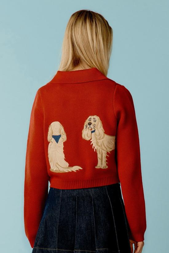  하우스오브써니 가디건 써니 하우스 오브 더 레이디 트리퍼 루비 레드 - HOUSE OF SUNNY