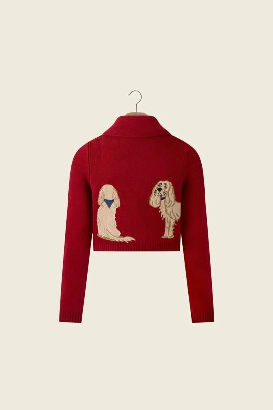  하우스오브써니 가디건 써니 하우스 오브 더 레이디 트리퍼 루비 레드 - HOUSE OF SUNNY