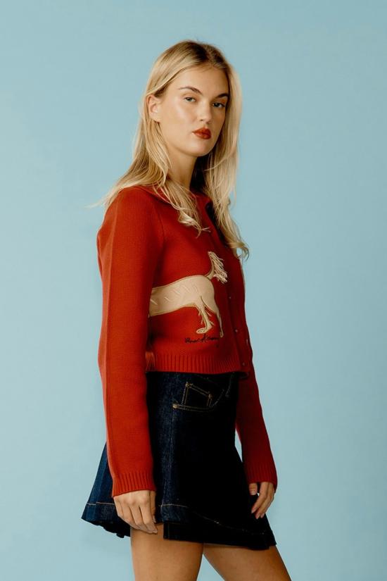  하우스오브써니 가디건 써니 하우스 오브 더 레이디 트리퍼 루비 레드 - HOUSE OF SUNNY