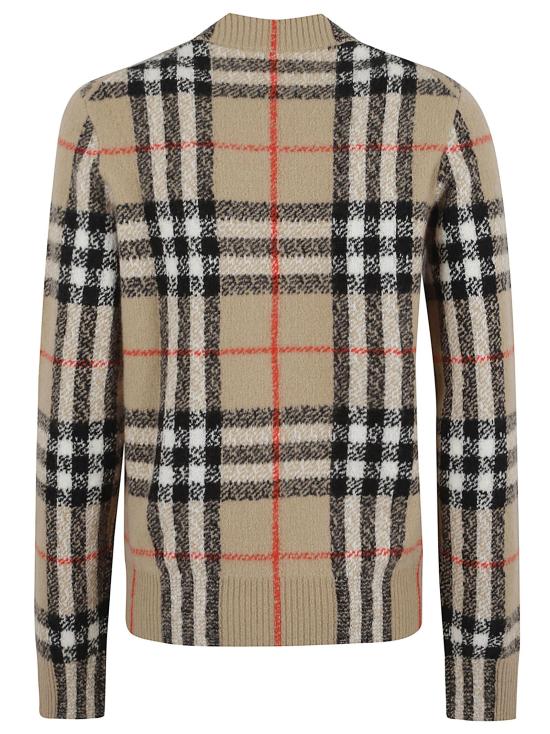 25FW 버버리 체크 캐시미어 울 스웨터 체크 캐시미어 울  8116946 B9368 SAND IP CHECK NUDE NEUTRALS - BURBERRY