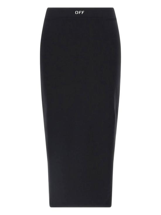 25FW 오프화이트 미디 스커트 OWCW00PF25JER0011001 BLACK