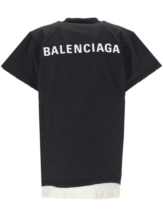 25FW 발렌시아가 백 더블 티셔츠  835512TSVO91041 FADED WASHED BLACK - BALENCIAGA