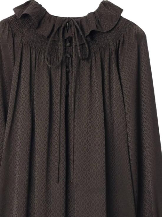 25FW 버버리 지오메트릭 실크 블라우스 8115914X HAWK BROWN IP PAT - BURBERRY