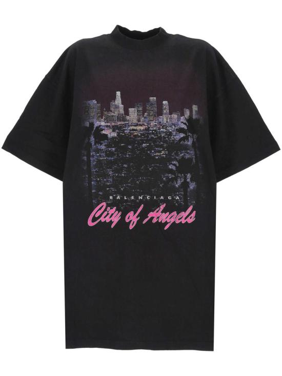 25FW 발렌시아가 반팔 티셔츠 739037TSVR21041 Black