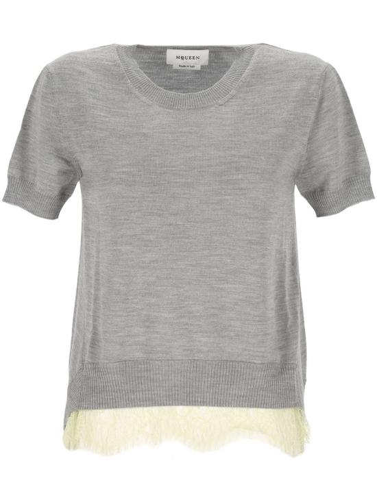 25FW 알렉산더 맥퀸 반팔 티셔츠 839739Q1BEF1379 GREY MEL