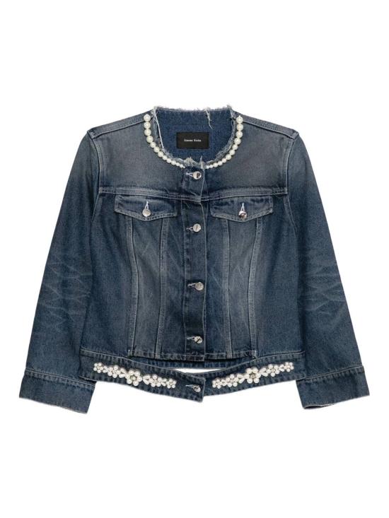 25FW 시몬로샤 데님 자켓 6135TB1231DDISTRESSEDBLUE PEARL MULTICOLOR