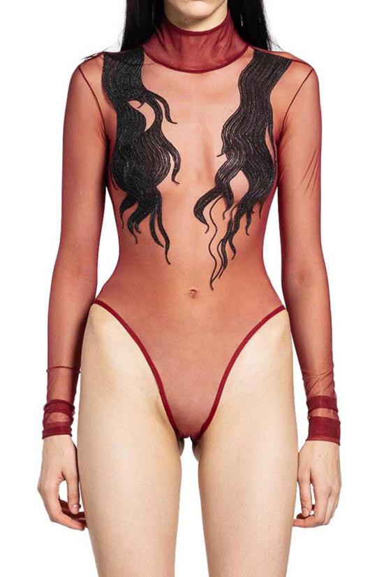 25FW 딜라라 핀디코글루 바디수트 티셔츠 DFAW25402 RED