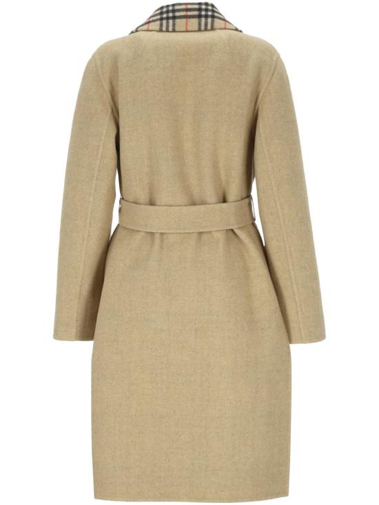 25FW 버버리 싱글 브레스티드 벨티드 리버서블 코트 8113437X SAND IP CHECK - BURBERRY