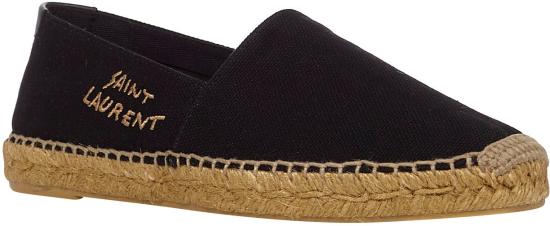  생로랑 캔버스 자수 에스파드리유 6059511P2101000 BLACK - SAINT LAURENT