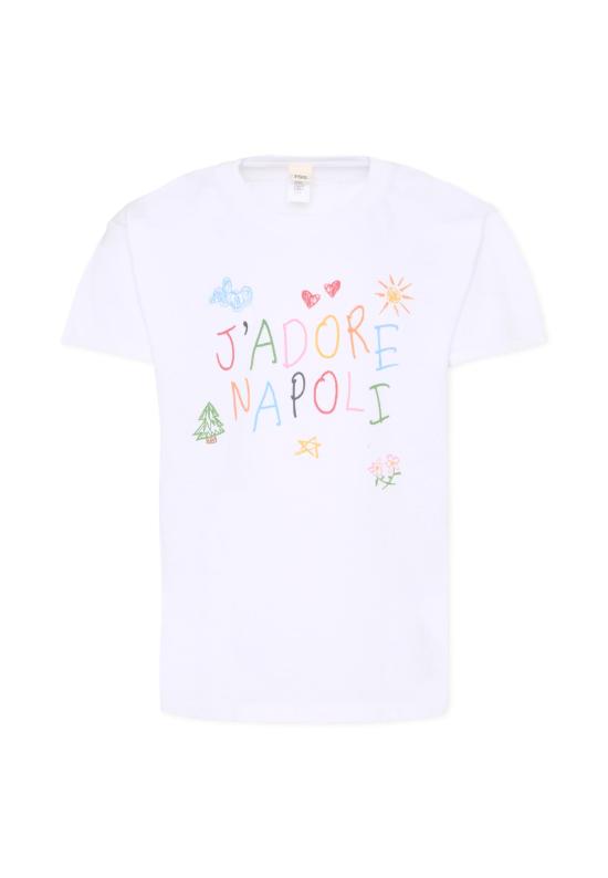 25FW [키즈] J'adore napoli 티셔츠 J ADORE NAPOLI SKETCH REGULAR TEE KIDS WHITE