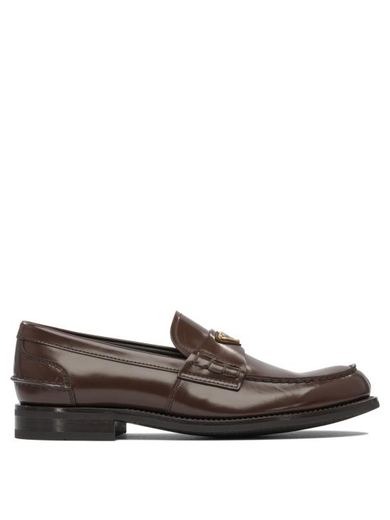 26SS 프라다 브러쉬드 레더 로퍼 2DB223055F0NBL Brown