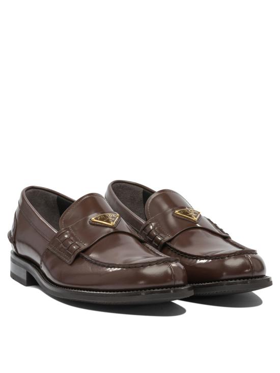 26SS 프라다 브러쉬드 레더 로퍼 2DB223055F0NBL Brown - PRADA