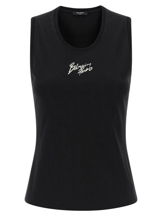 26SS 발망 민소매 티셔츠 GF1EB075BD40EAB Black