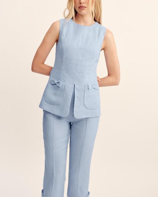  포제 크롭 팬츠 포시 하퍼 카프리 팬츠 블루 - POSSE