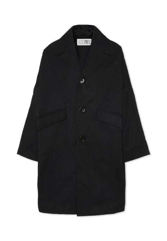 26SS [키즈] MM6 메종마르지엘라 트렌치 코트 M60926 MM05D M6900 BLACK