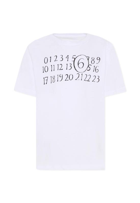 26SS [키즈] MM6 메종마르지엘라 티셔츠 M61020 MM02Y M6100 WHITE