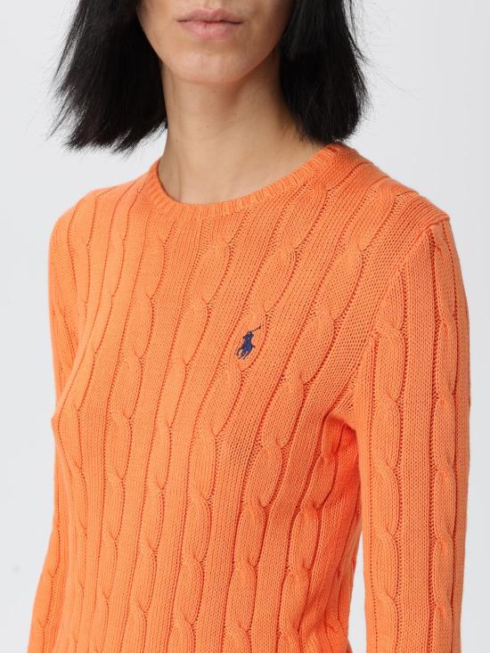 25FW 폴로 랄프로렌 폴로 자수 케이블 니트 스웨터 211971869 014 SUN ORANGE - POLO RALPH LAUREN