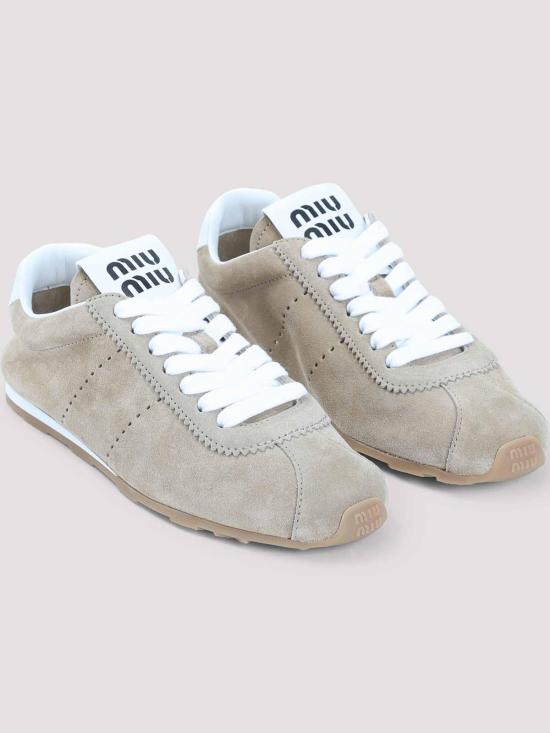 26FW 미우미우 플룸 블리치 스니커즈 5E114EF005054F0F24 DARK BEIGE - MIU MIU